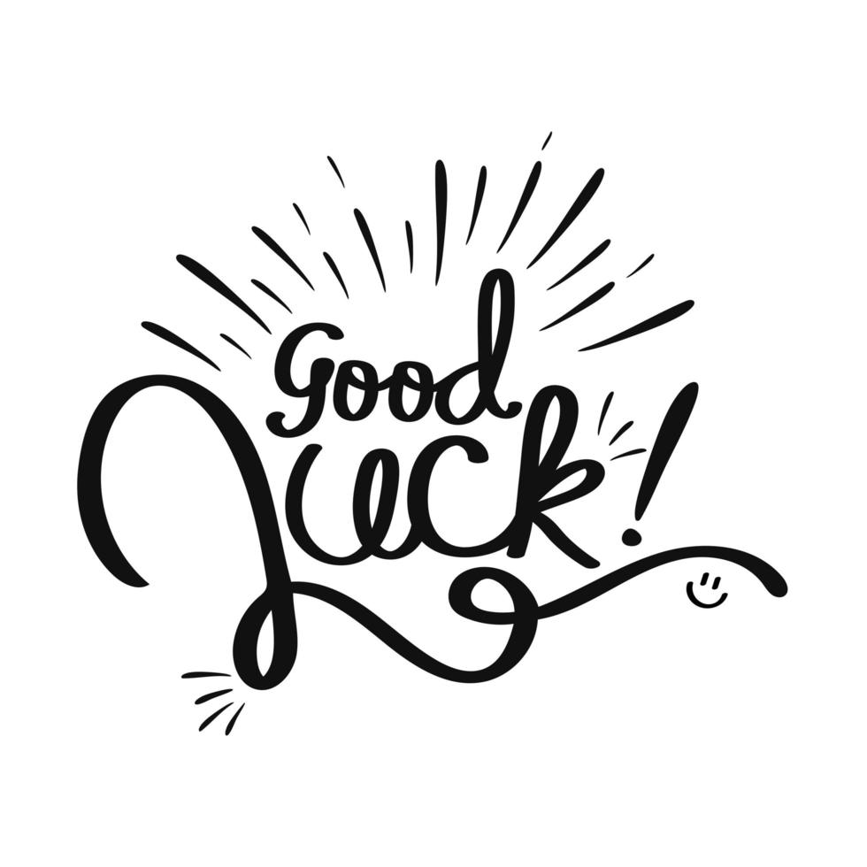 good luck message lettering vector