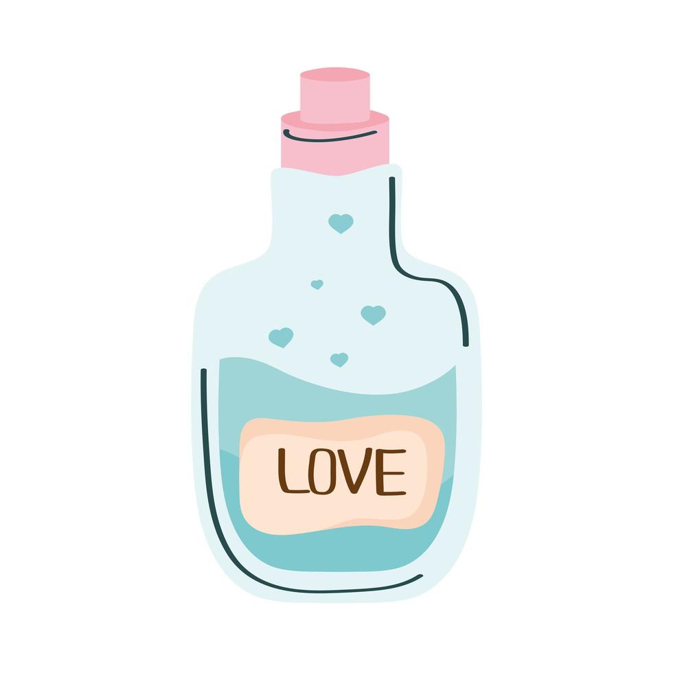 frasco de poción de amor vector