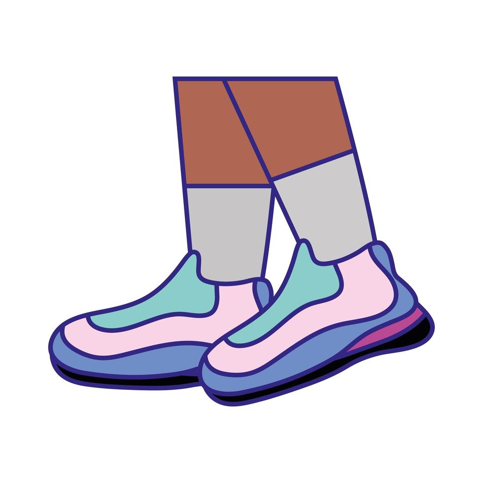 pink and blue sneakers vector