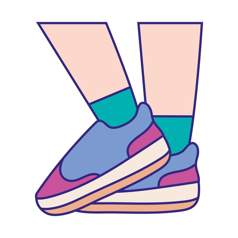 purple and blue sneakers vector