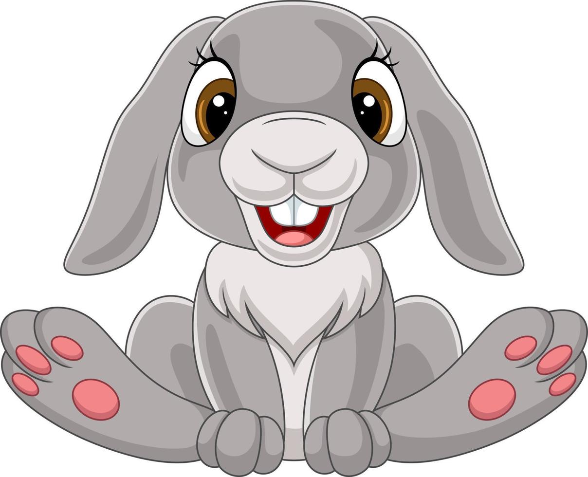 Cute little rabbit cartoon sitting 5332224 Vector Art at Vecteezy