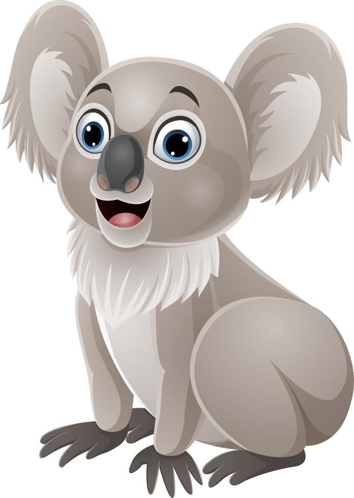 Cartoon cute baby koala sitting vector