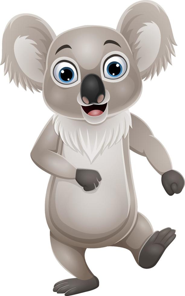 Cartoon funny little koala posing vector