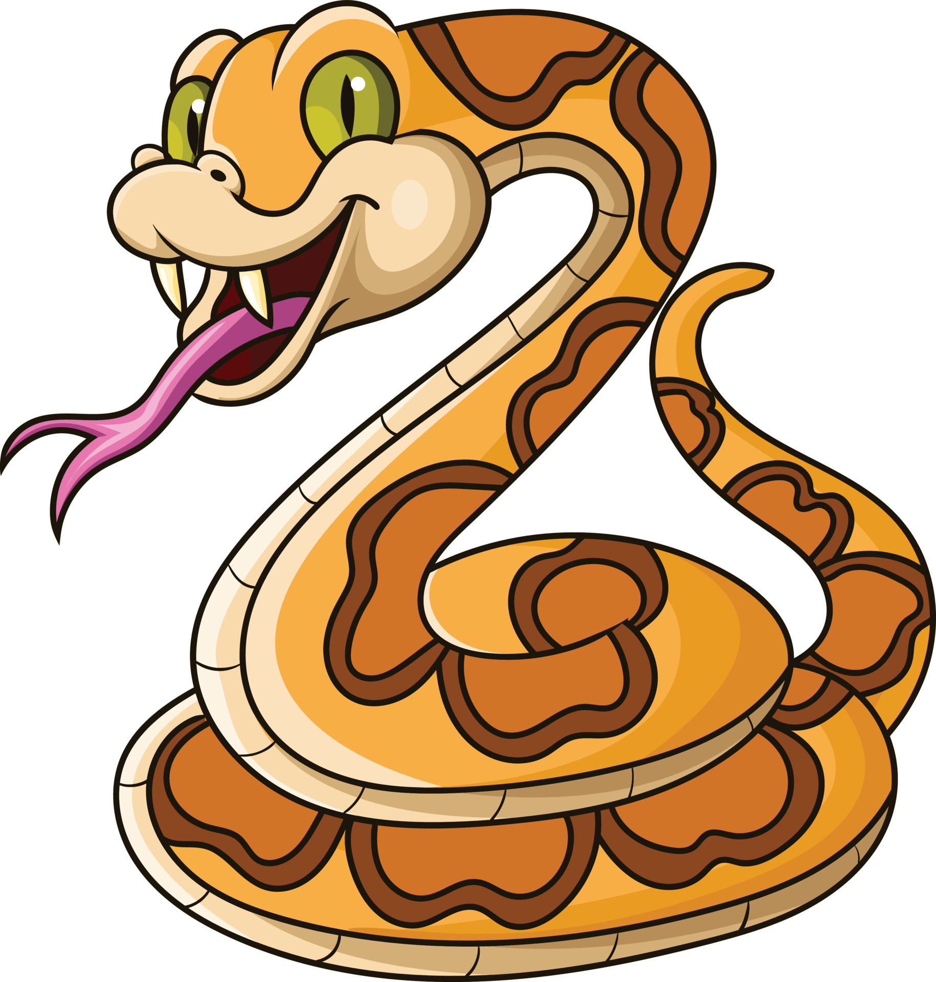 Cartoon brown snake on white background 5332306 Vector Art at Vecteezy