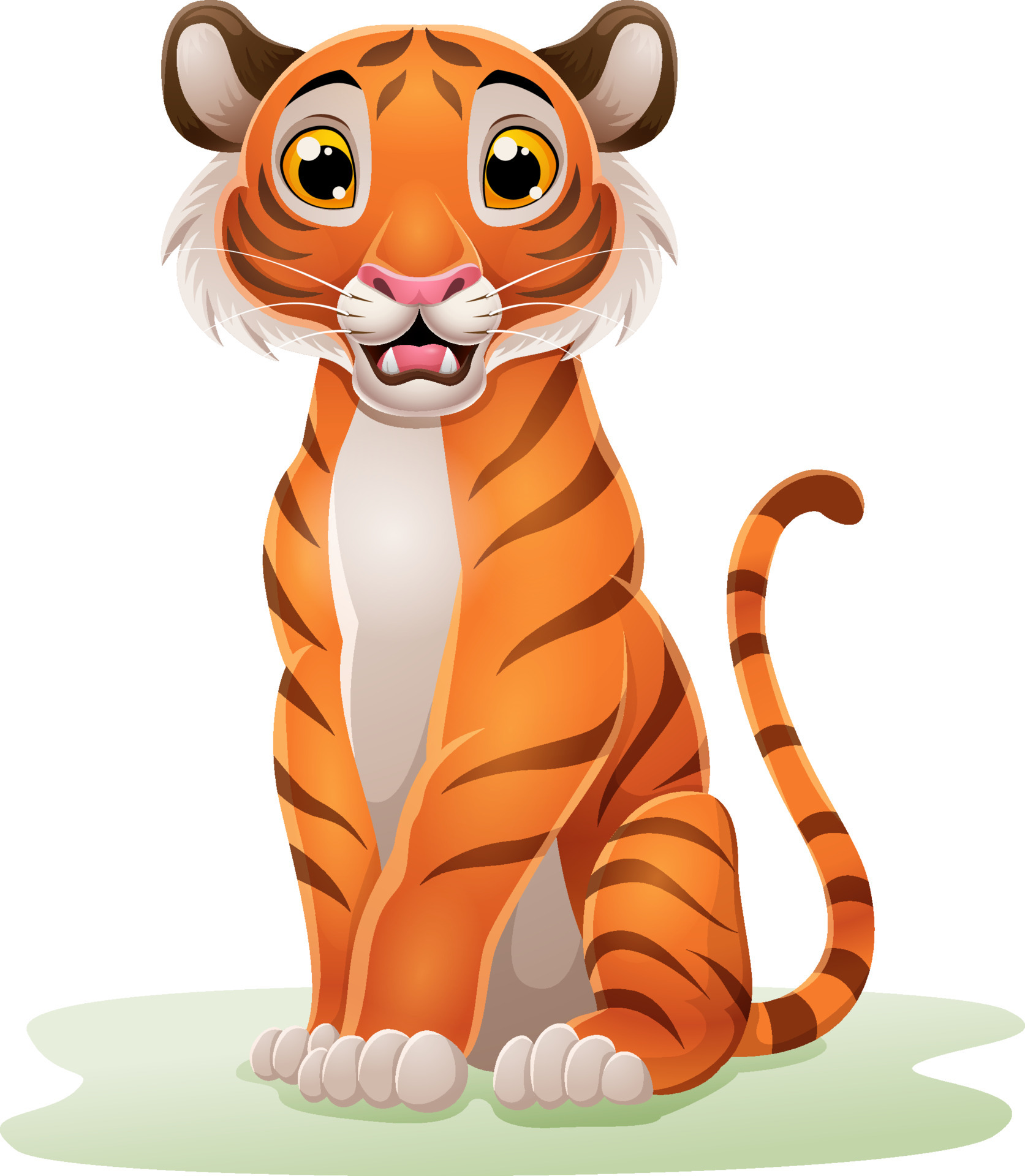 Cartoon tiger sitting in the grass 5332308 Vector Art at Vecteezy Cartoon tiger sitting in the grass 5332308 Vector Art at Vecteezy