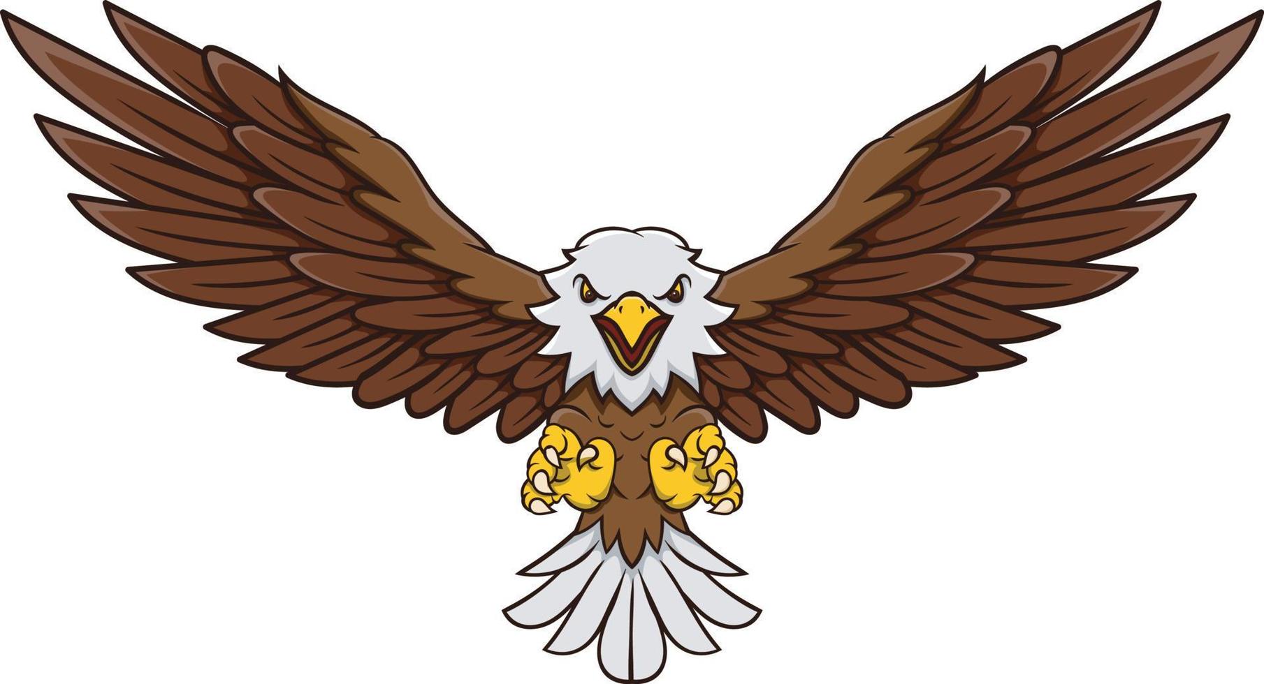 Cartoon eagle flying on white background vector