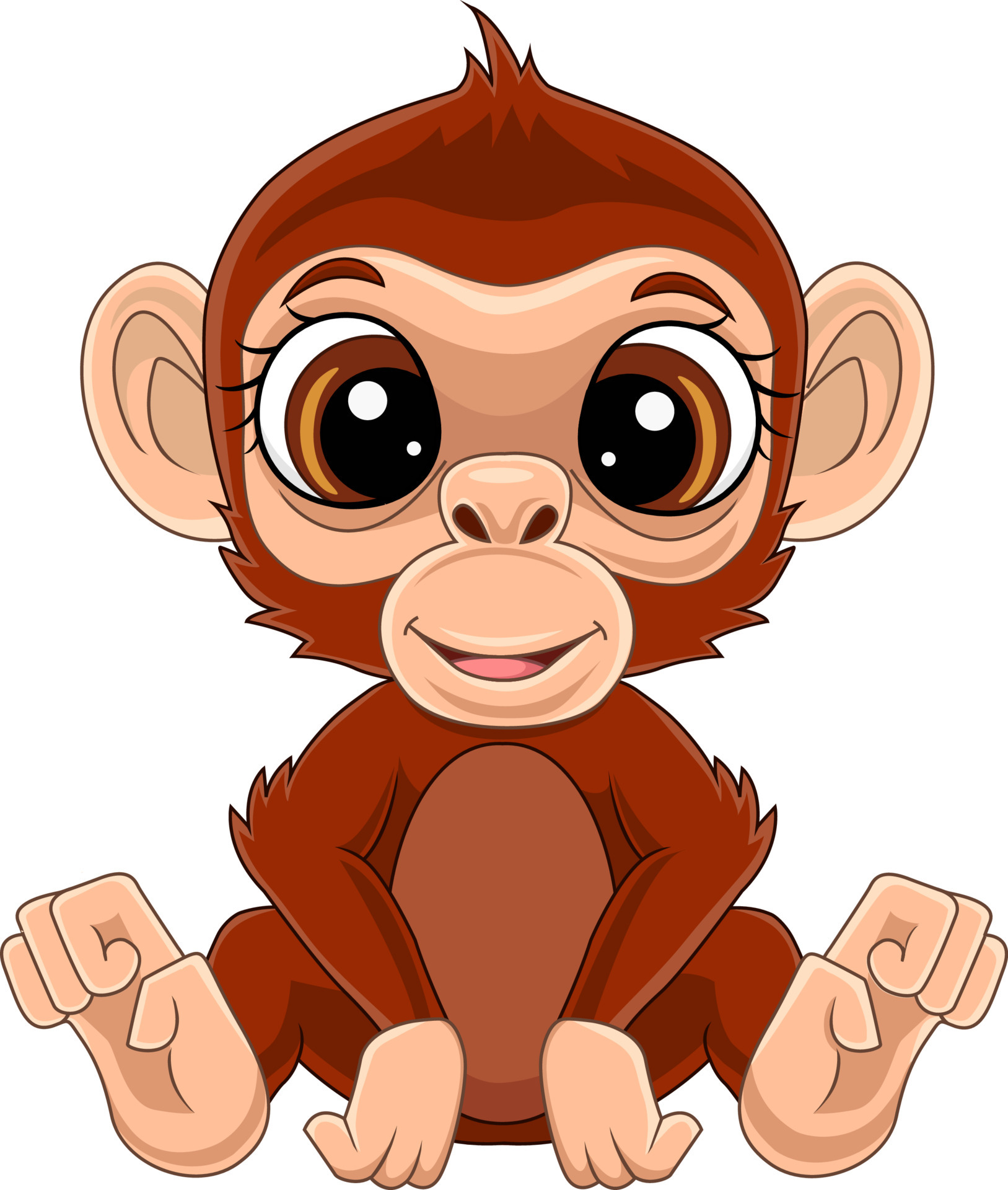 Cartoon cute baby monkey sitting 5332319 Vector Art at Vecteezy