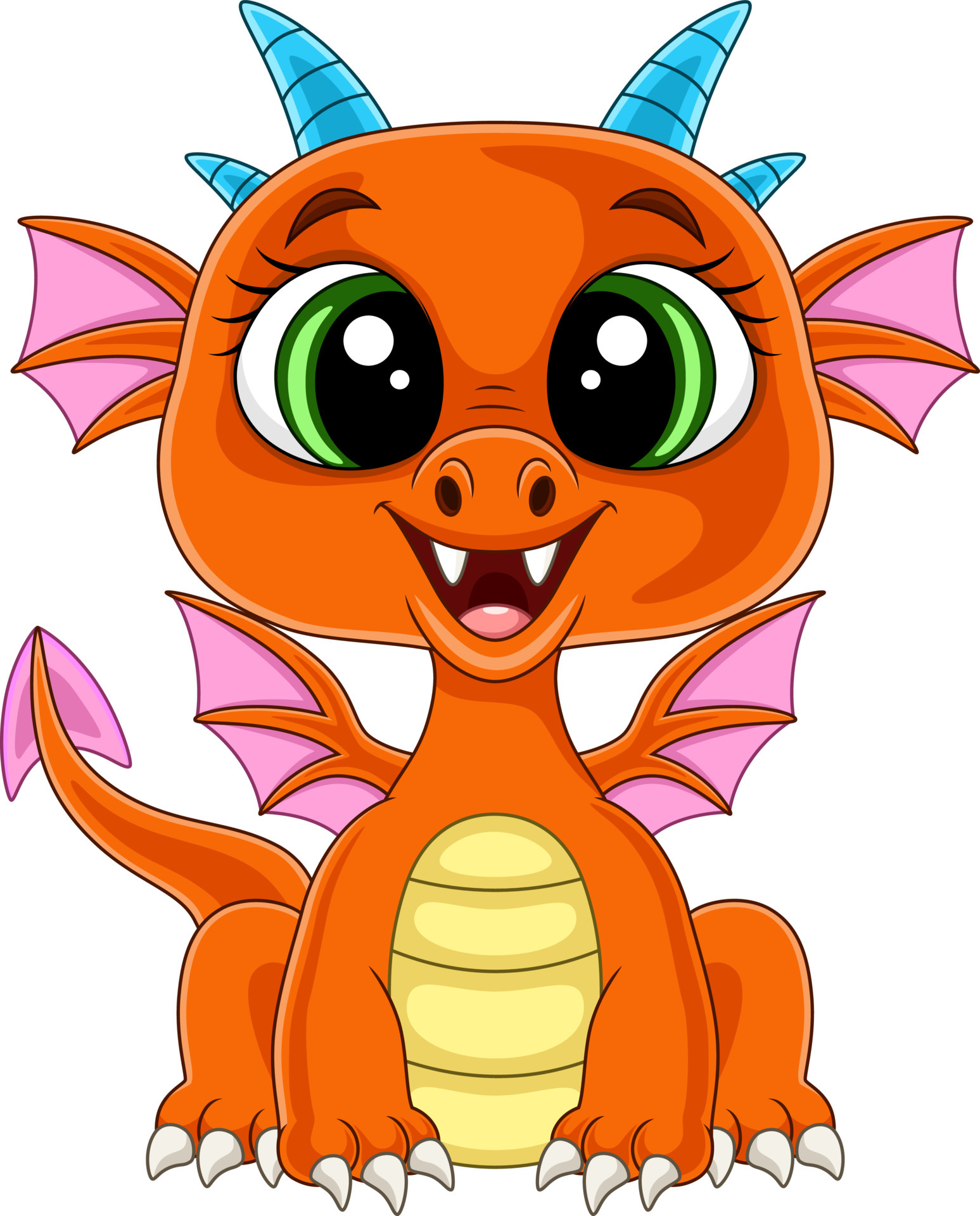 Cartoon cute baby dragon sitting 5332328 Vector Art at Vecteezy