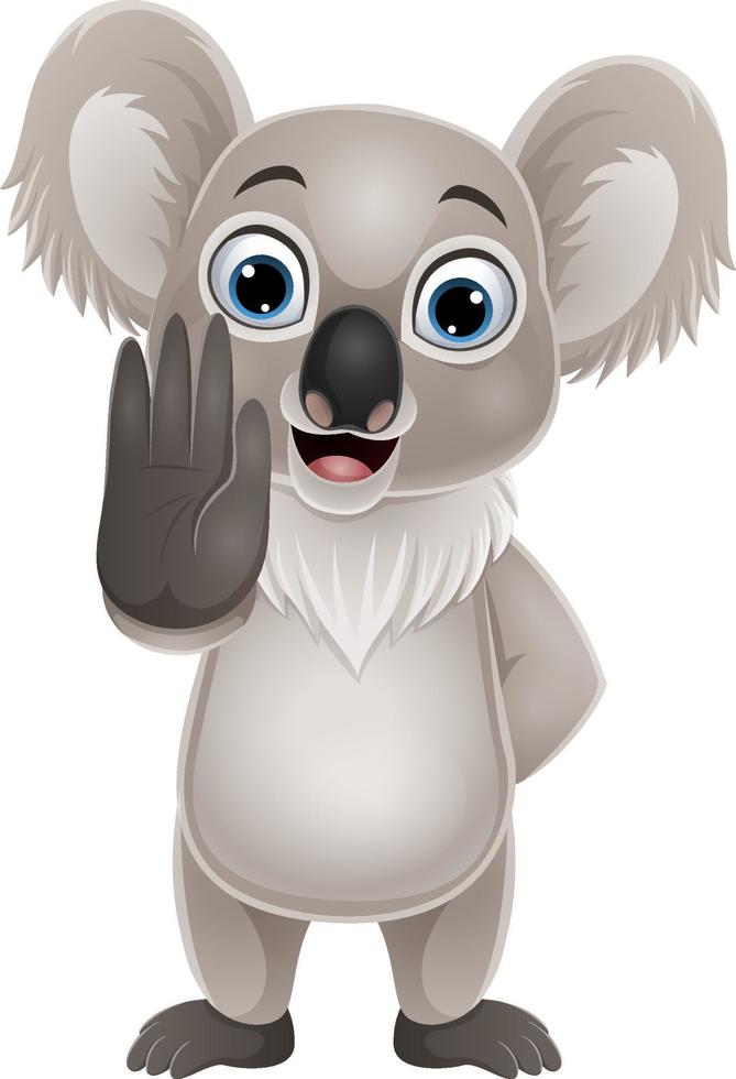 Cartoon funny koala showing stop gesture 5332348 Vector Art at Vecteezy