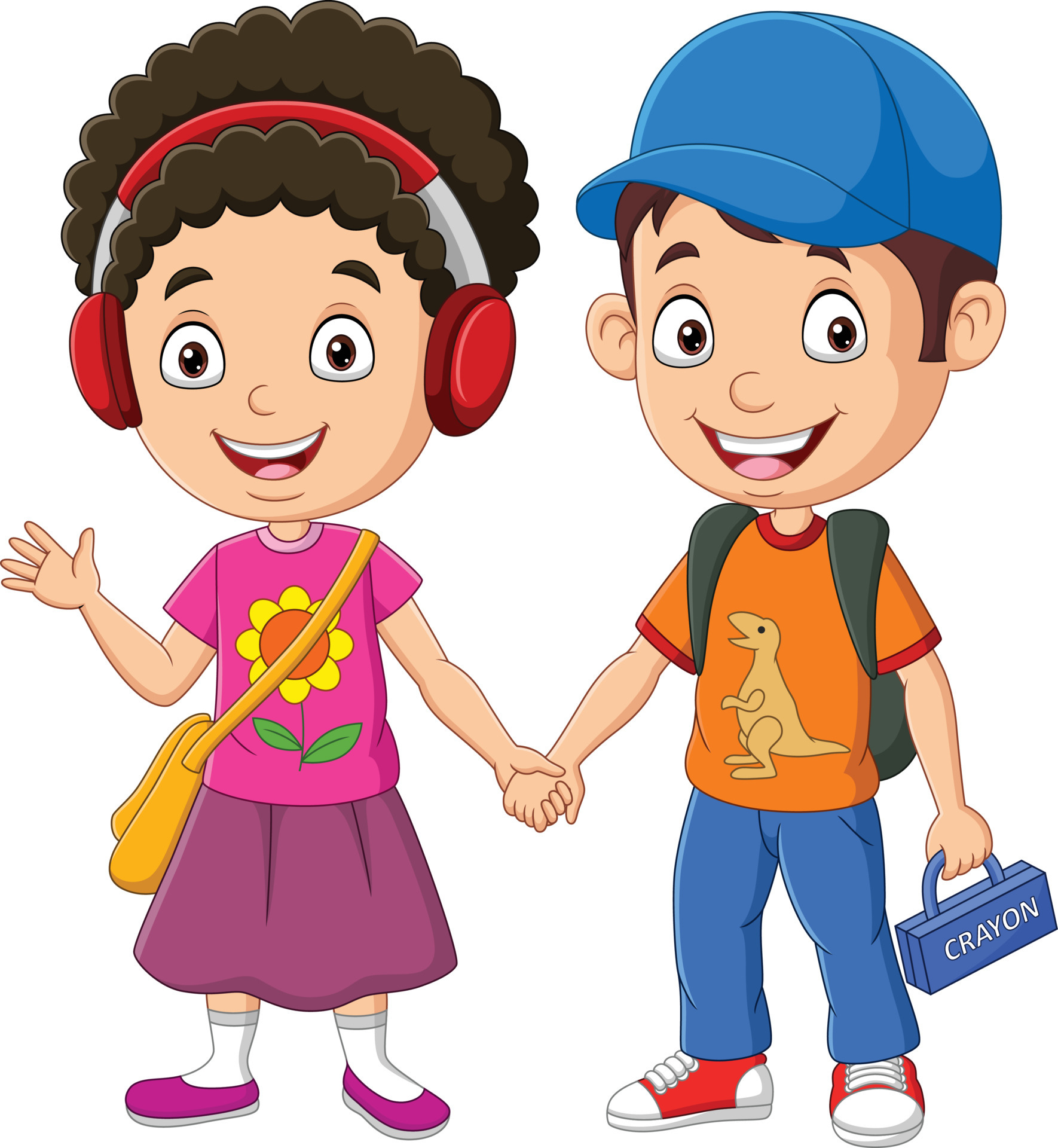 Happy school kid cartoon go to school 5332359 Vector Art at Vecteezy