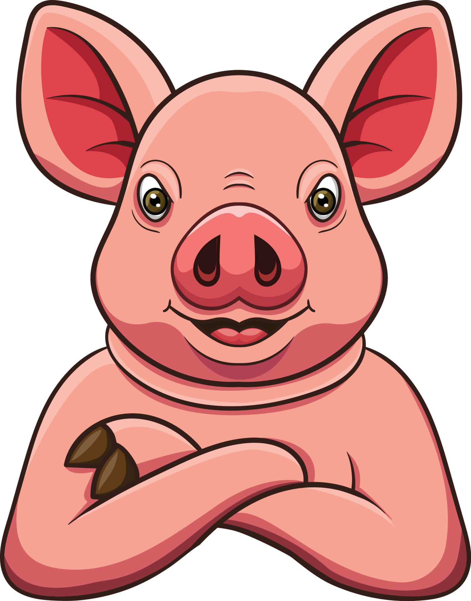 Cartoon funny pig on white background 5332362 Vector Art at Vecteezy