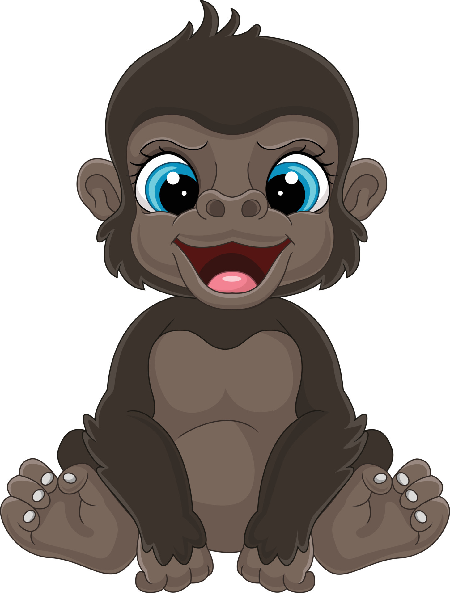 Cartoon cute baby gorilla sitting 5332406 Vector Art at Vecteezy