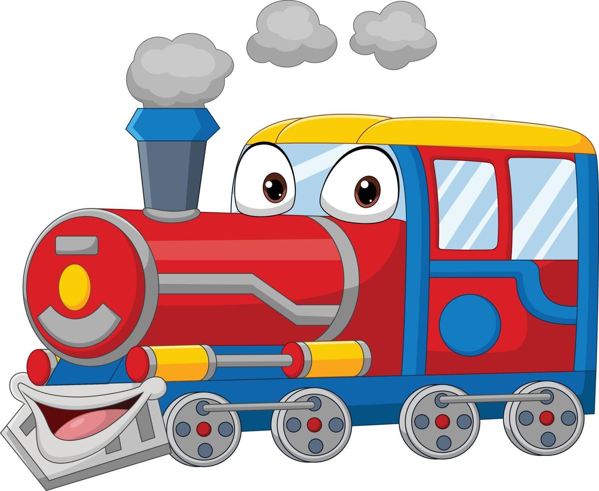 Cartoon funny train isolated on white background 5332446 Vector Art at  Vecteezy