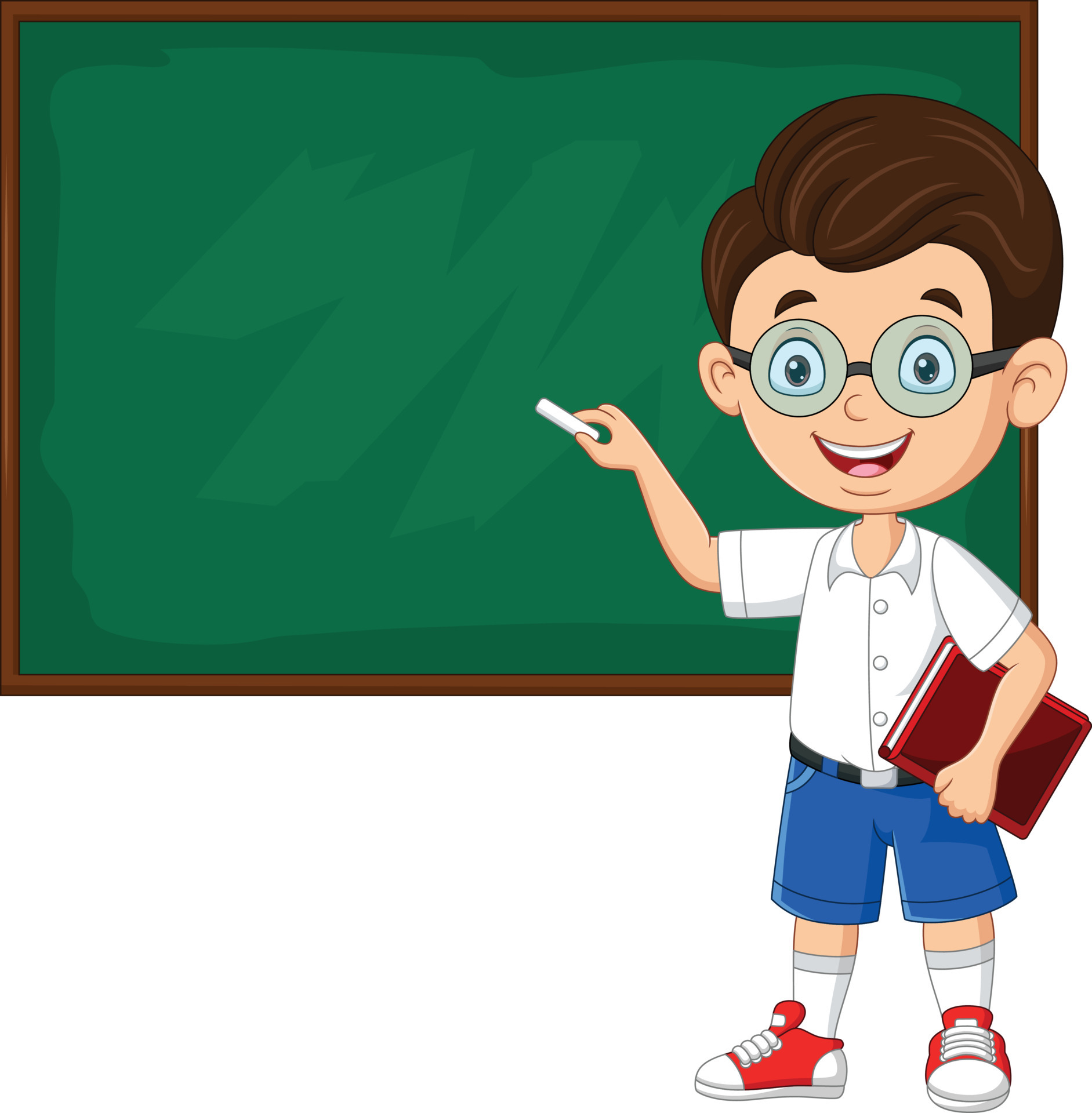 Cartoon school boy writing on the blackboard 5332447 Vector Art at Vecteezy