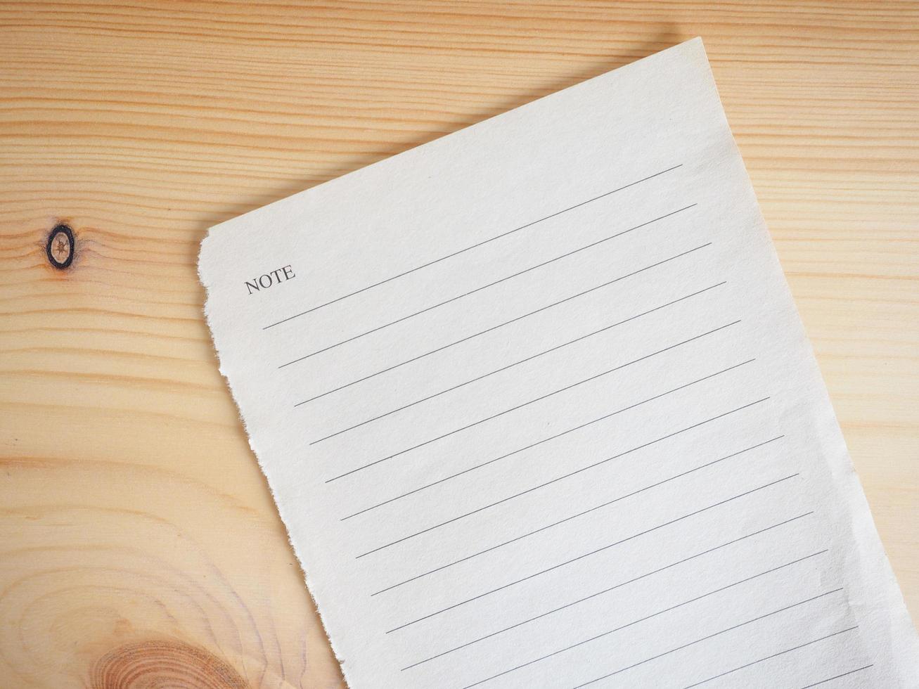 Blank notebook page photo
