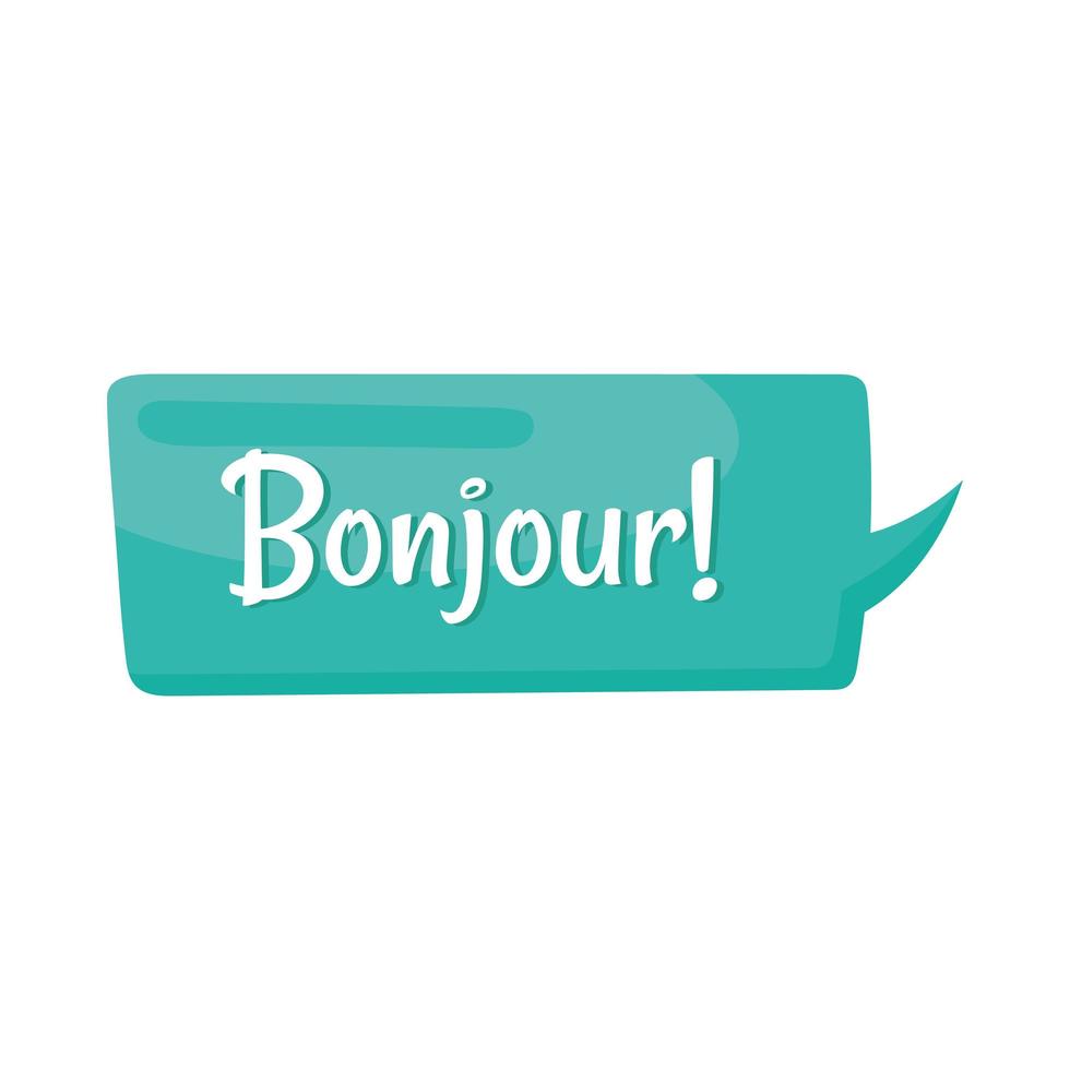 bonjour in speech bubble vector