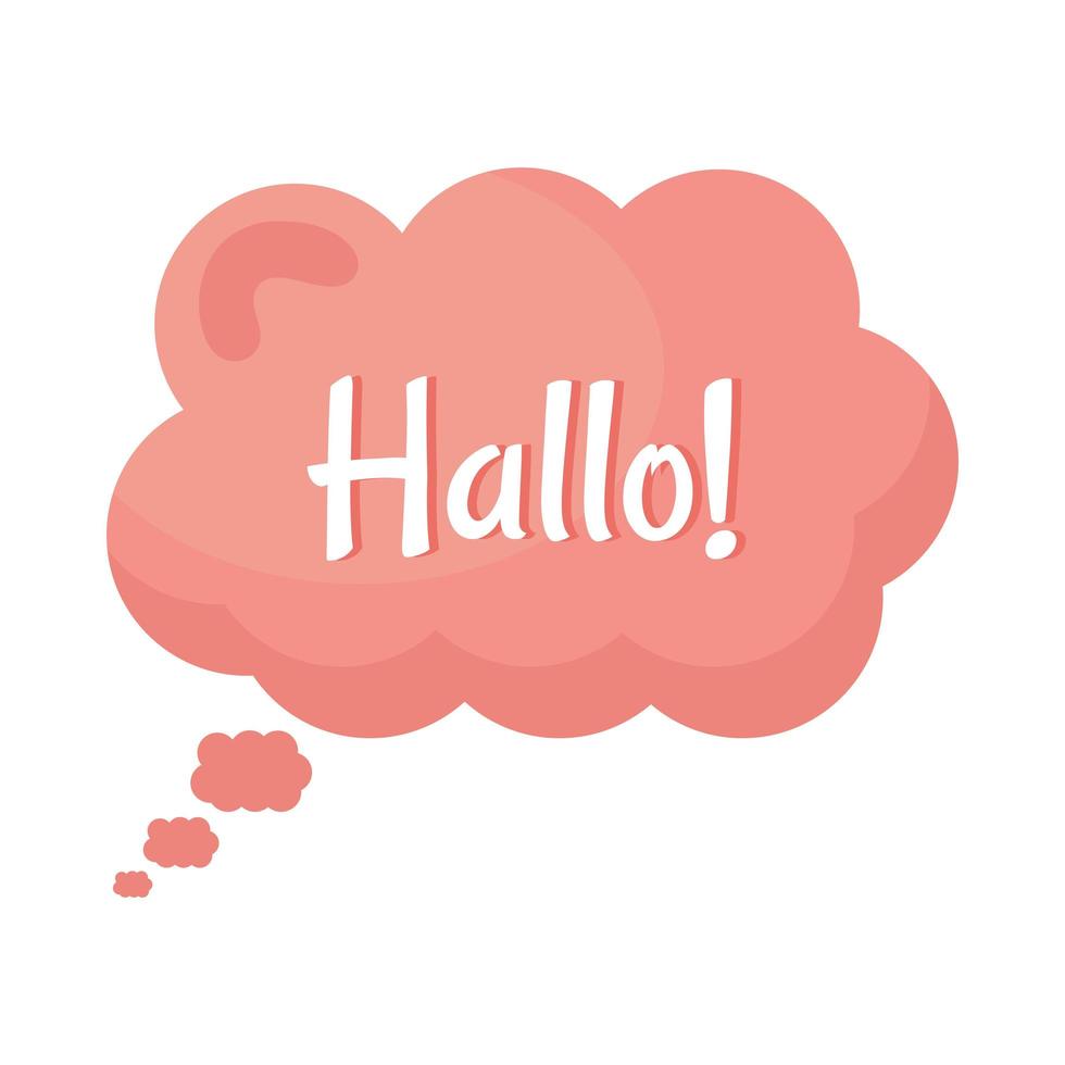 hallo in speech bubble vector