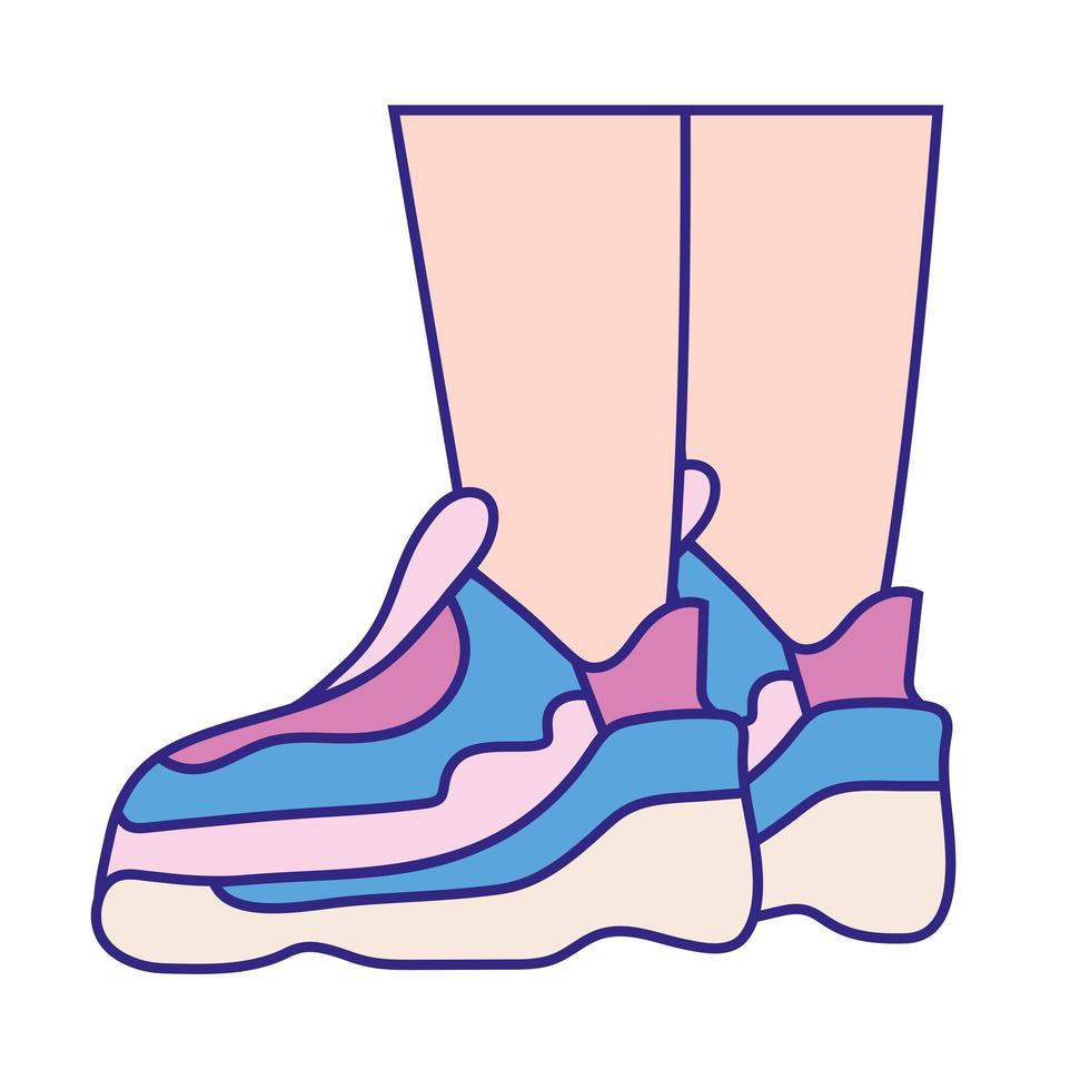 blue and purple sneakers vector