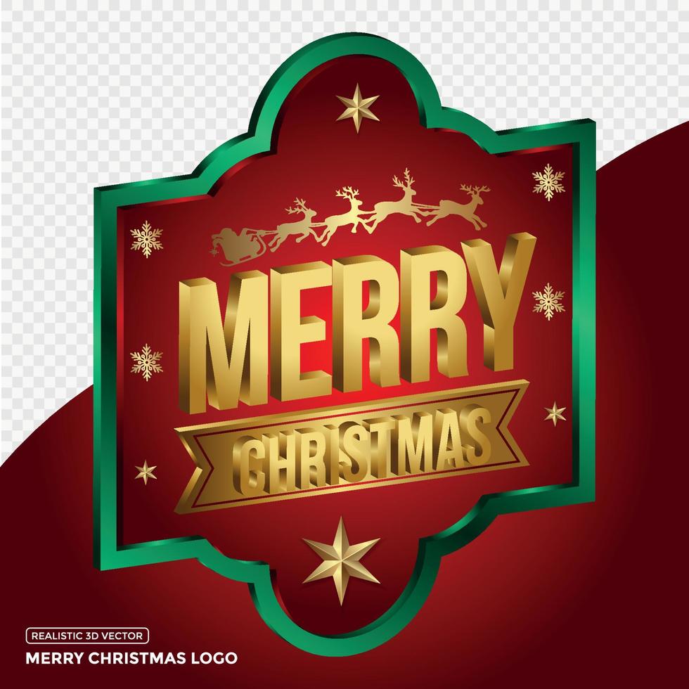 3d merry christmas labels are suitable for design elements vector