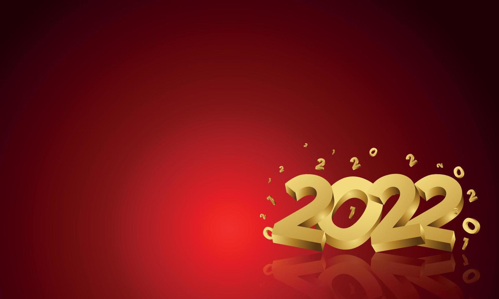 elegante fondo de saludo de año nuevo 2022 en color granate vector