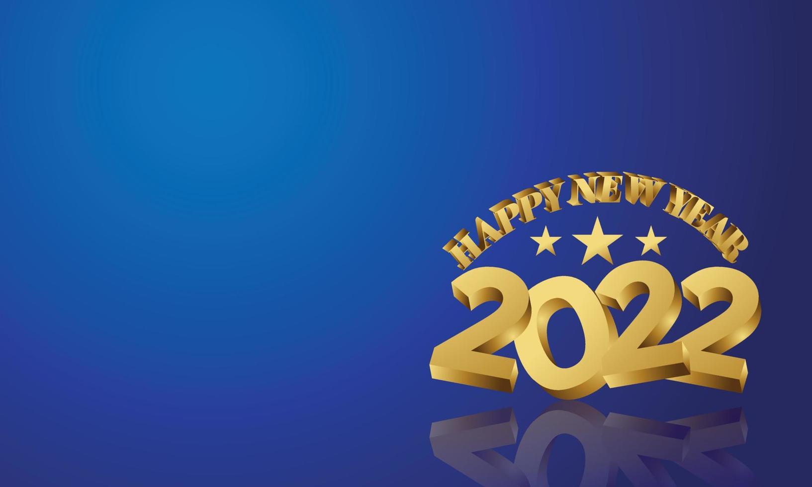 happy new year background in gold and blue color vector
