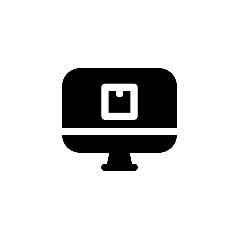 online shopping icon design vector symbol online shop, technology, monitor, computer for ecommerce