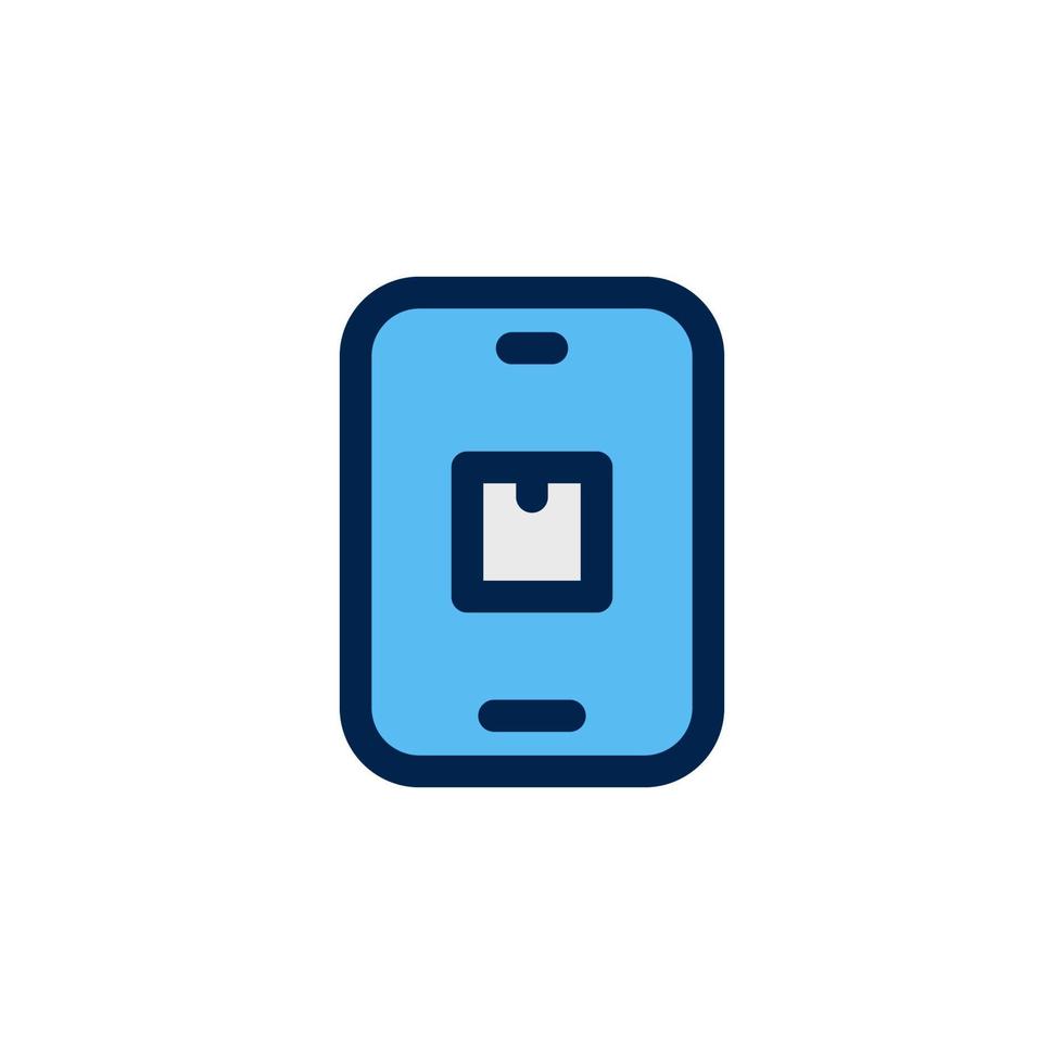 online mobile design vector symbol online shop, product, cardboard box, smartphone for ecommerce