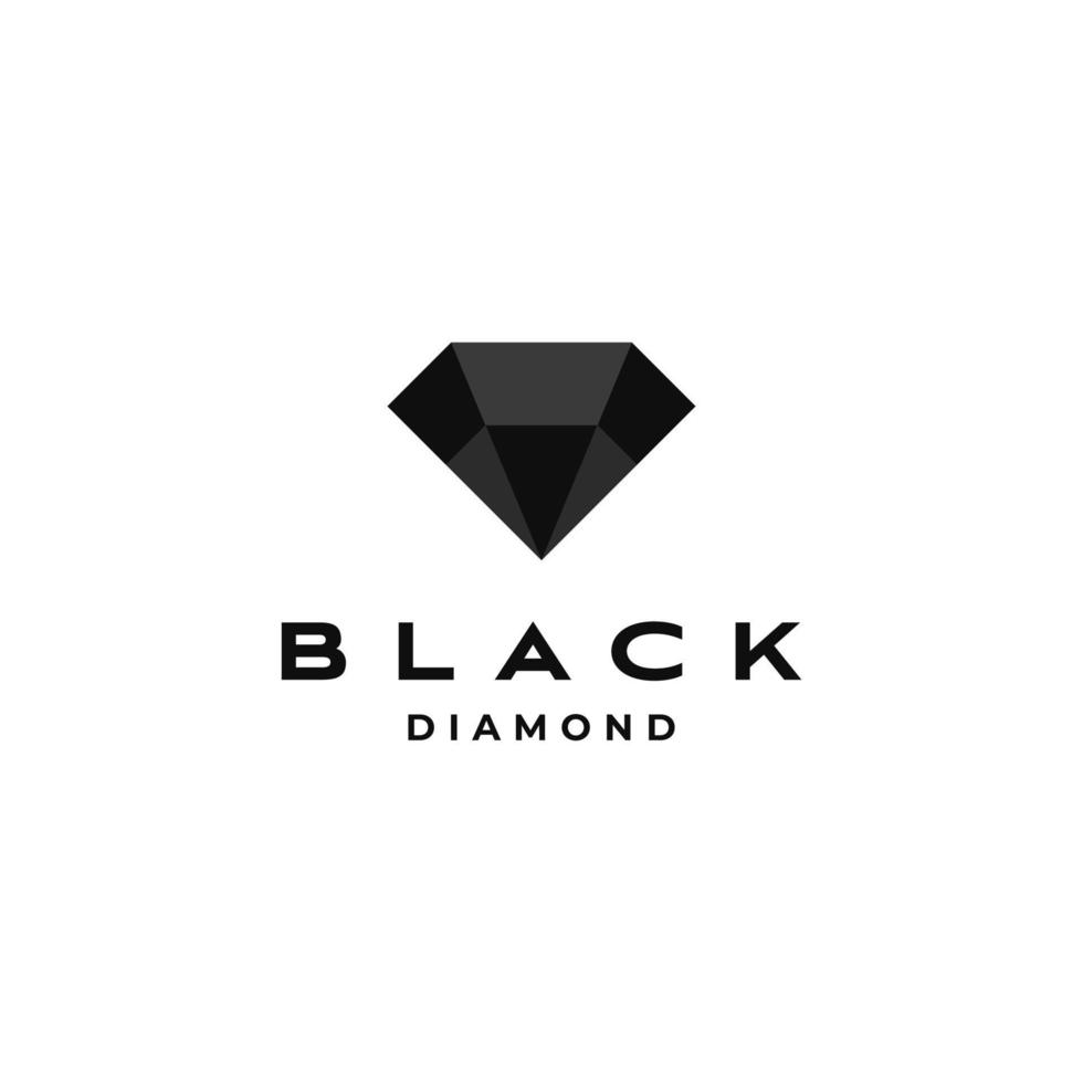 Black gemstone diamond logo design vector