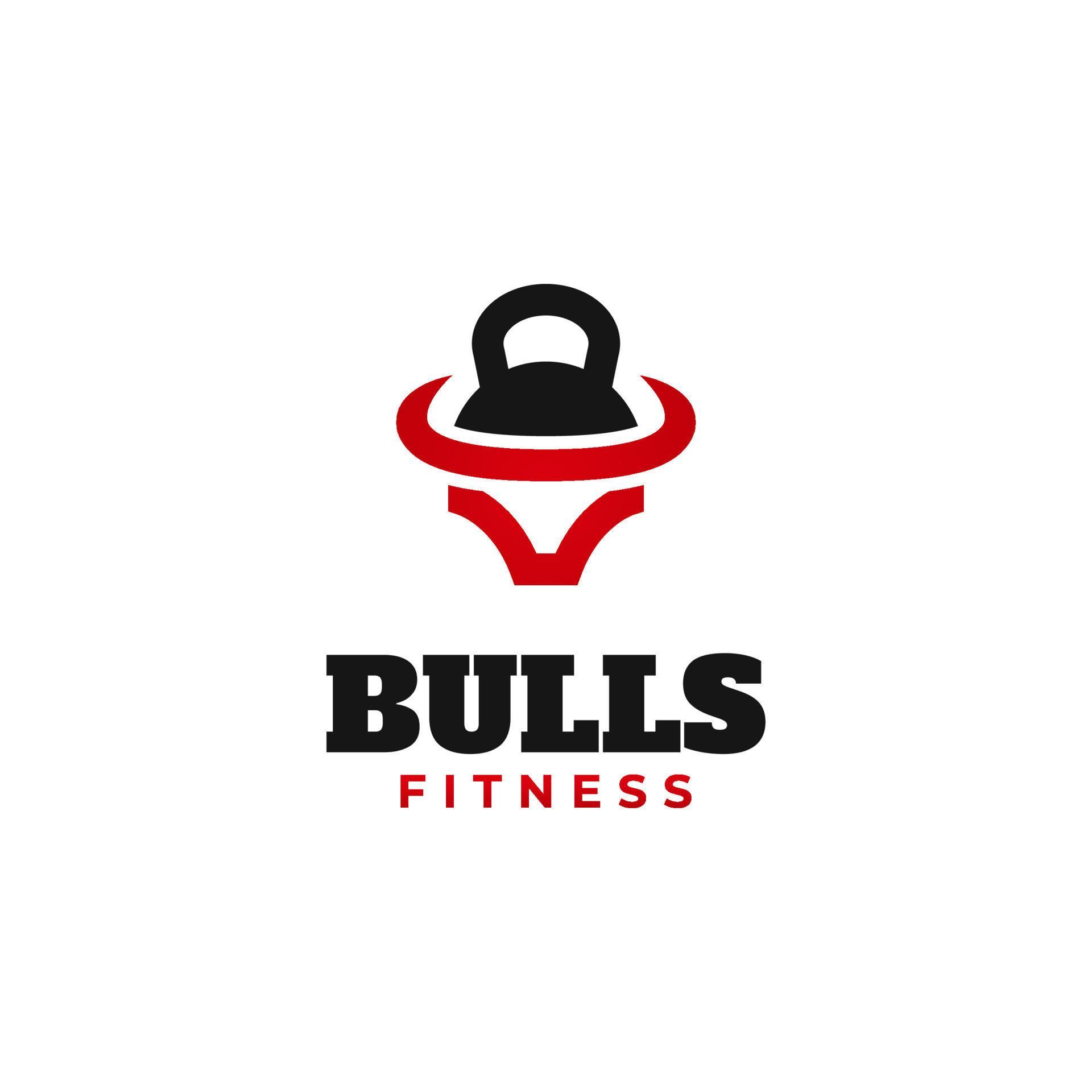 diseño de logotipo de fitness de cabeza de toro vector