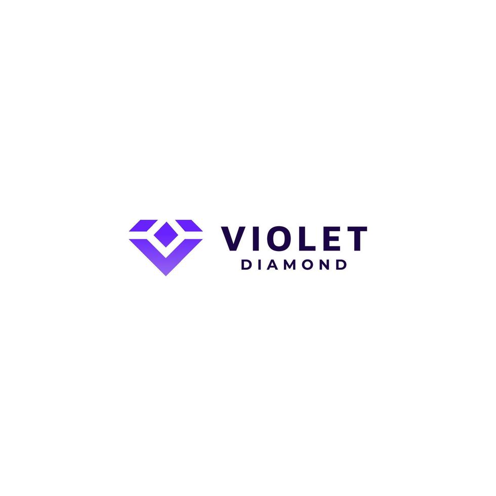 Letter V violet diamond logo design vector