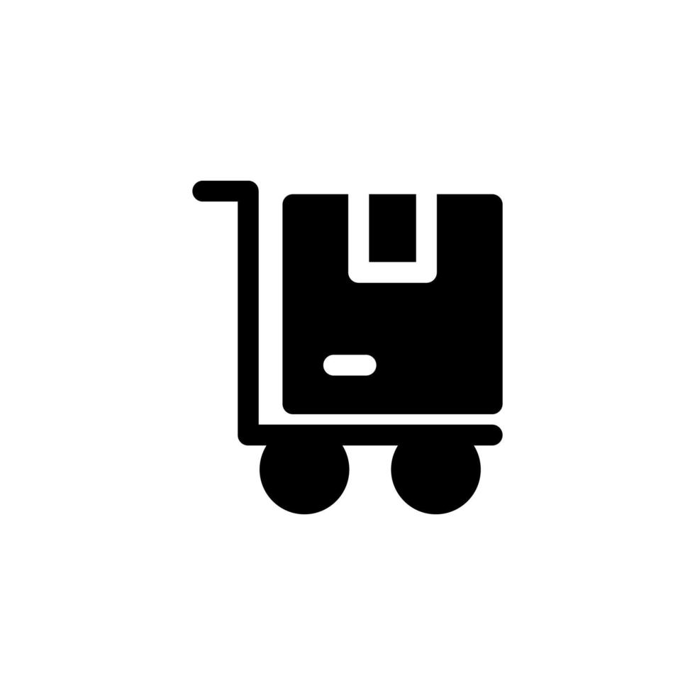 Trolley icon design vector símbolo distribución, cartón, entrega, caja, paquete para comercio electrónico