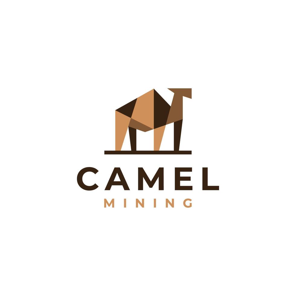 camel modern abstract geometry logo icon vector design illustration