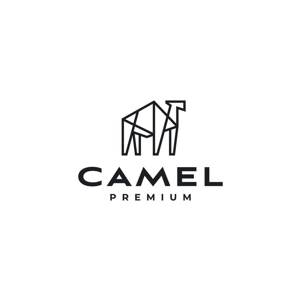 camel line art geometry logo icon vector design illustration