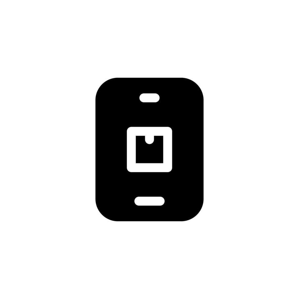 online mobile design vector symbol online shop, product, cardboard box, smartphone for ecommerce