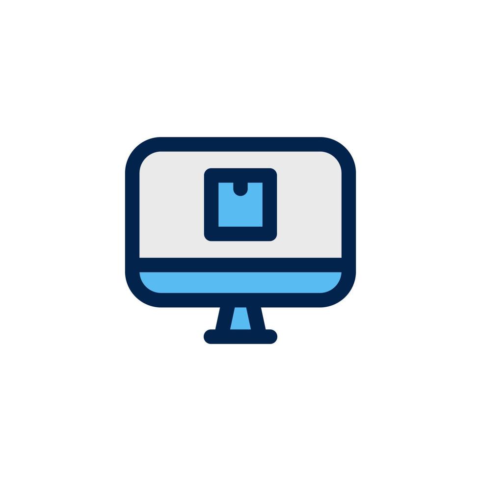 online shopping icon design vector symbol online shop, technology, monitor, computer for ecommerce