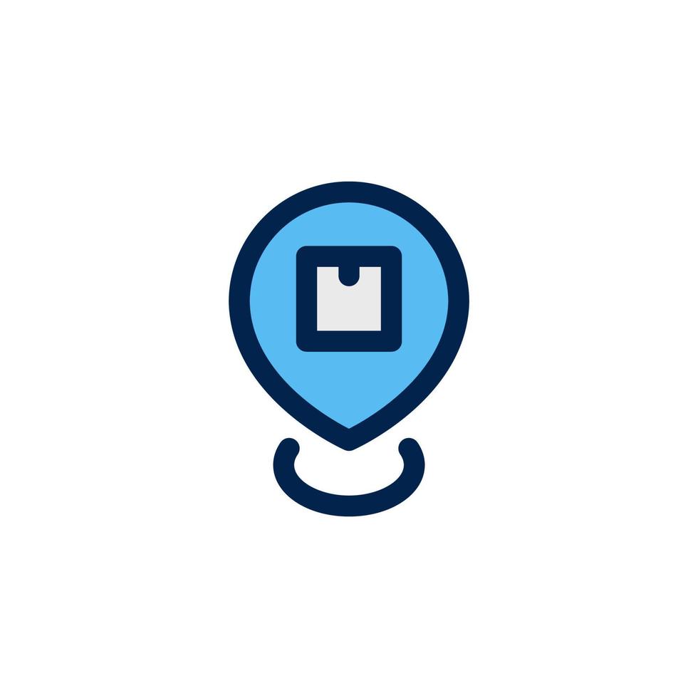 location icon design vector symbol pin, map, cardboard box, navigation for ecommerce