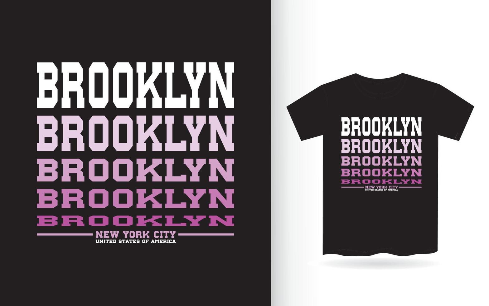 Brooklyn modern typography t shirt design vector