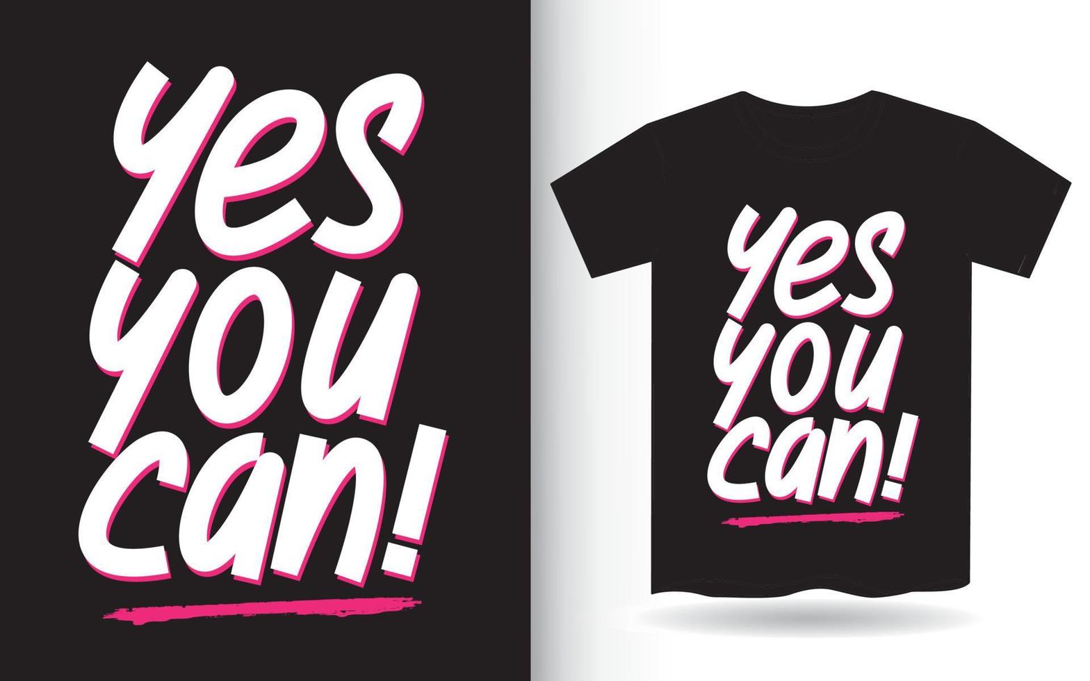 Yes you can hand lettering for t shirt vector