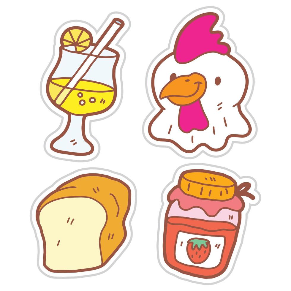 Cute funny stickers hand drawn vector