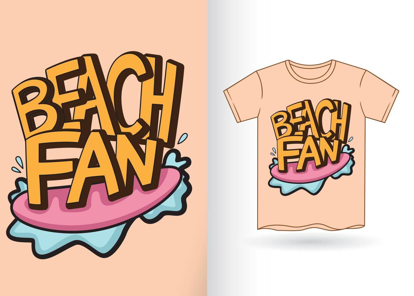 Beach fan typography for t shirt vector