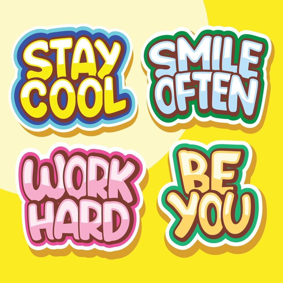 Modern typography stickers vector