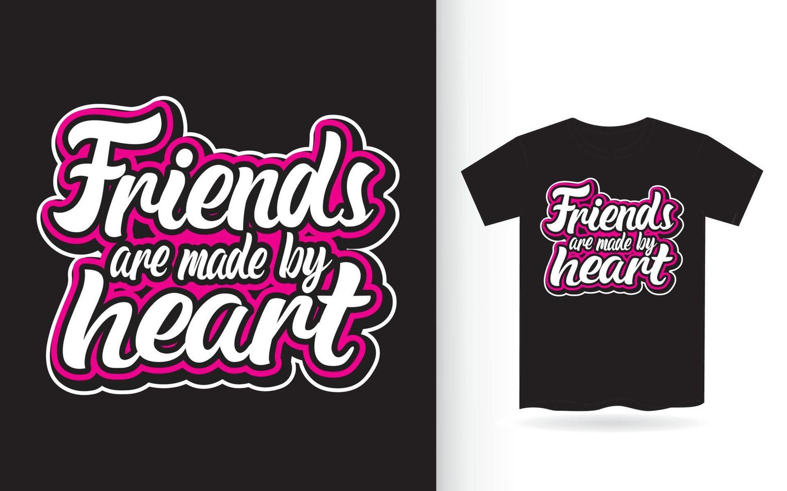 Friends are made by heart lettering design for t shirt 5333829 Vector ...