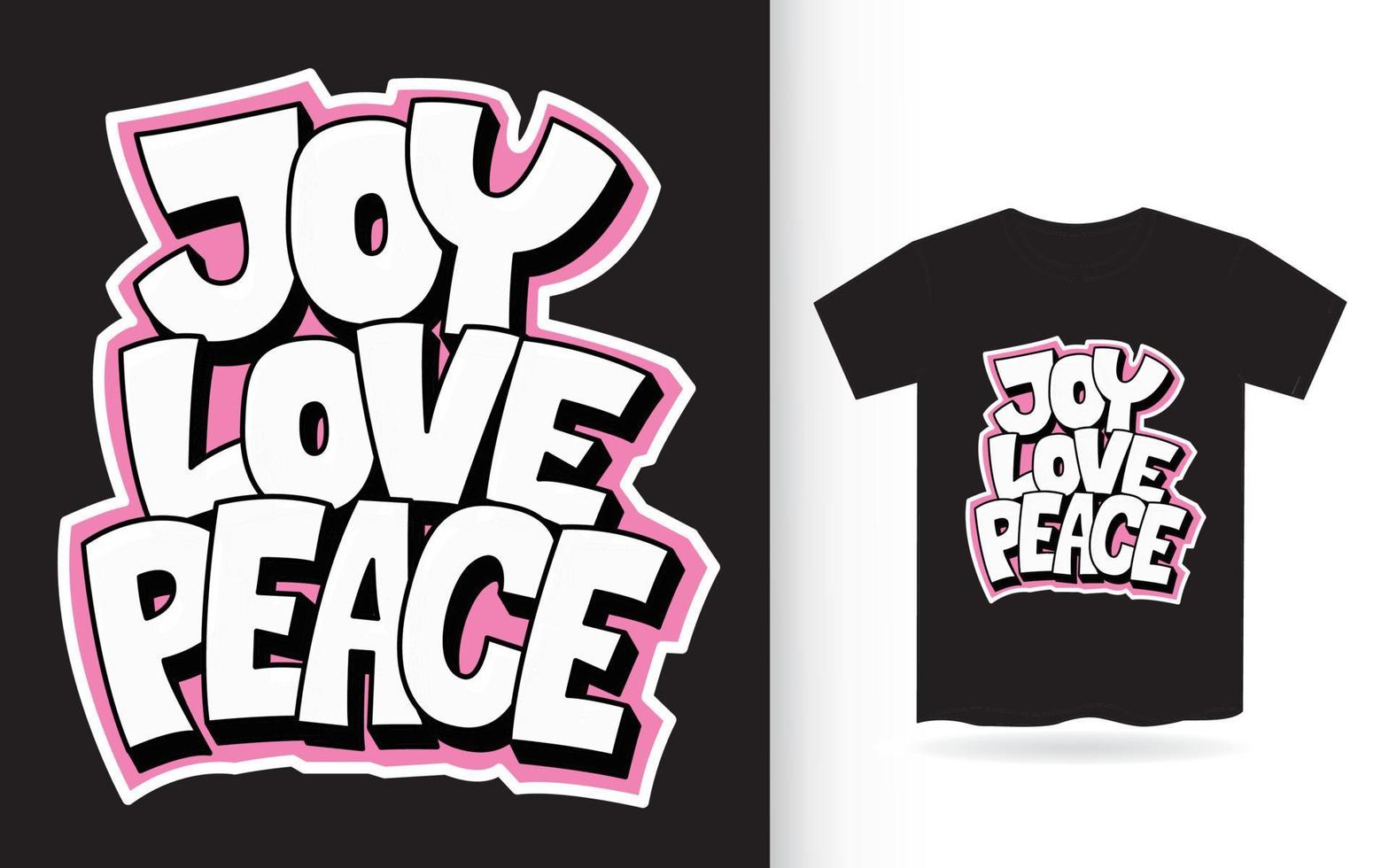 Joy love peace hand lettering for t shirt vector