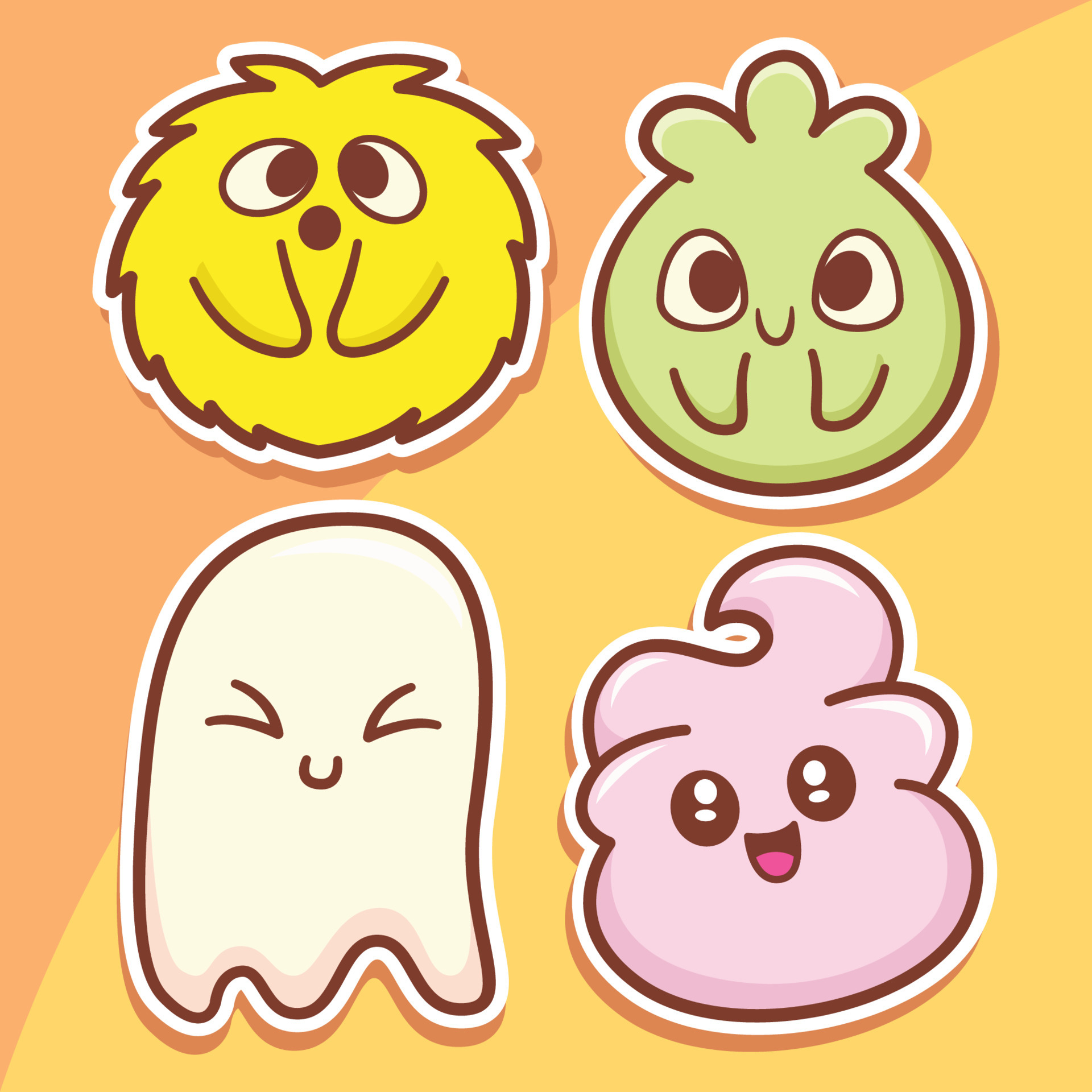 Cute hand drawn monsters stickers 5334143 Vector Art at Vecteezy
