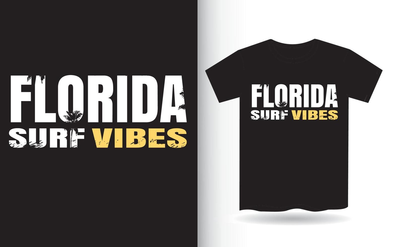 tipografía florida surf vibes para estampado de camisetas vector