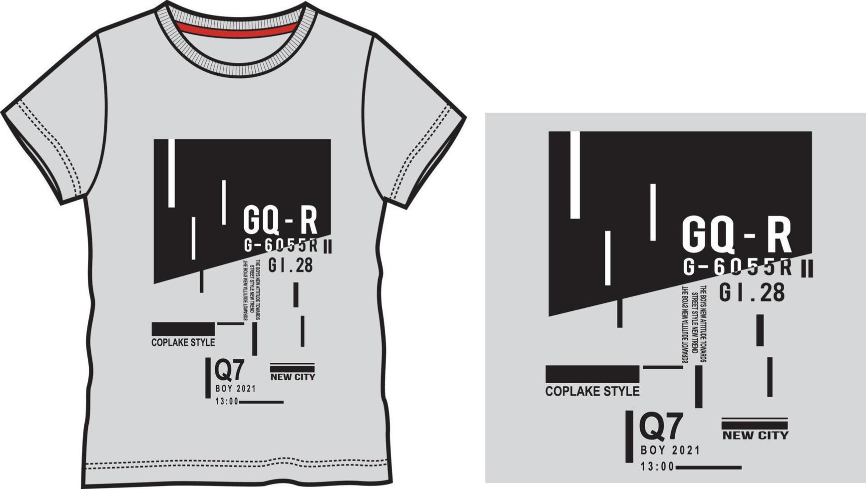 diseño único de impresión de camiseta de manga corta vector