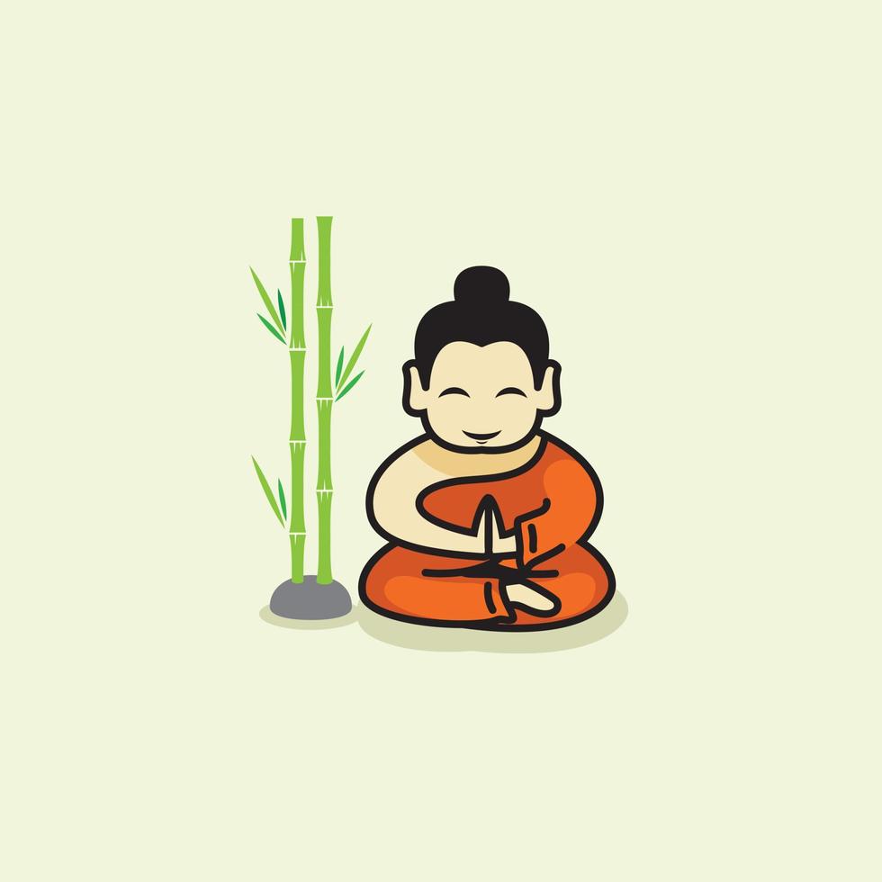 relaxation buddha logo vector