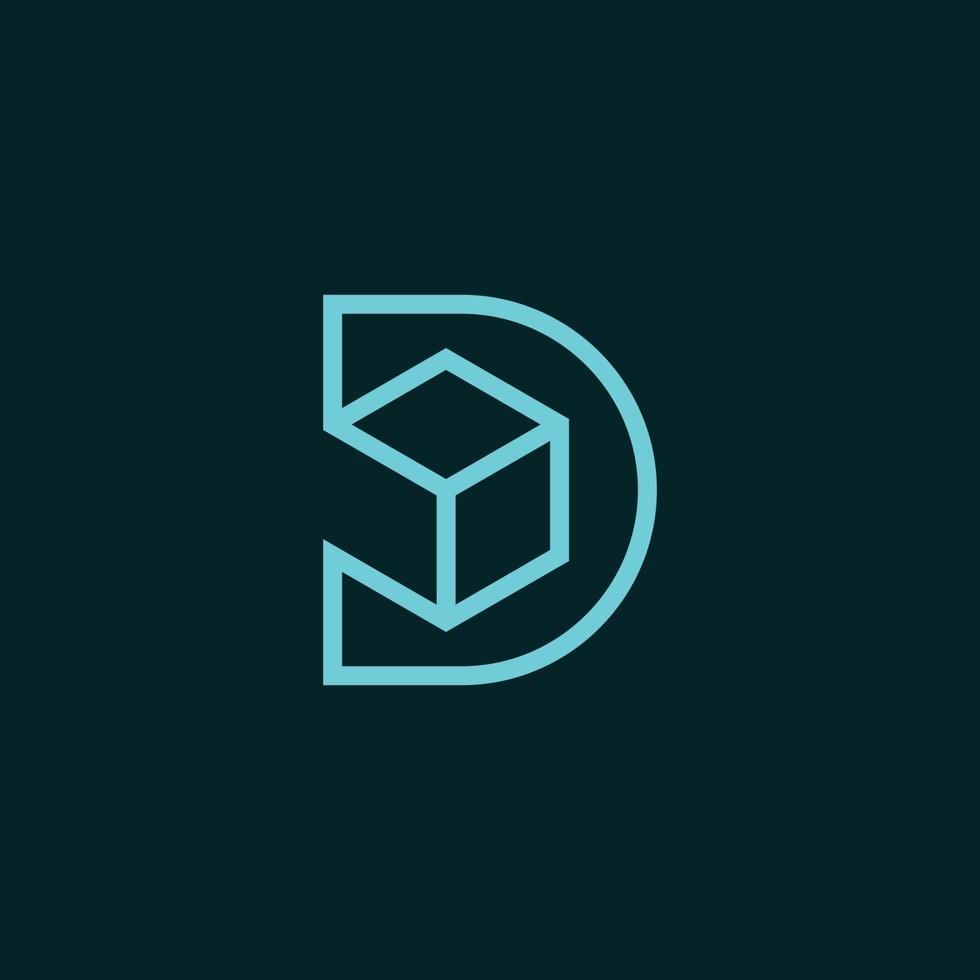 Letter D Box Logo vector