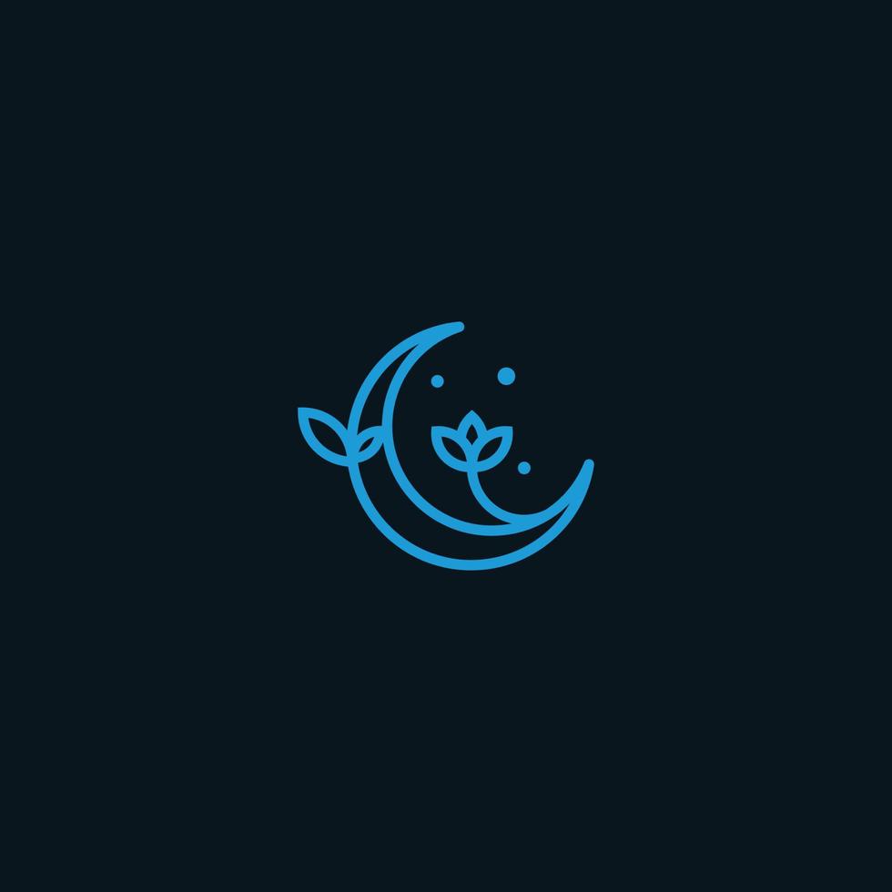 flower moon logo vector