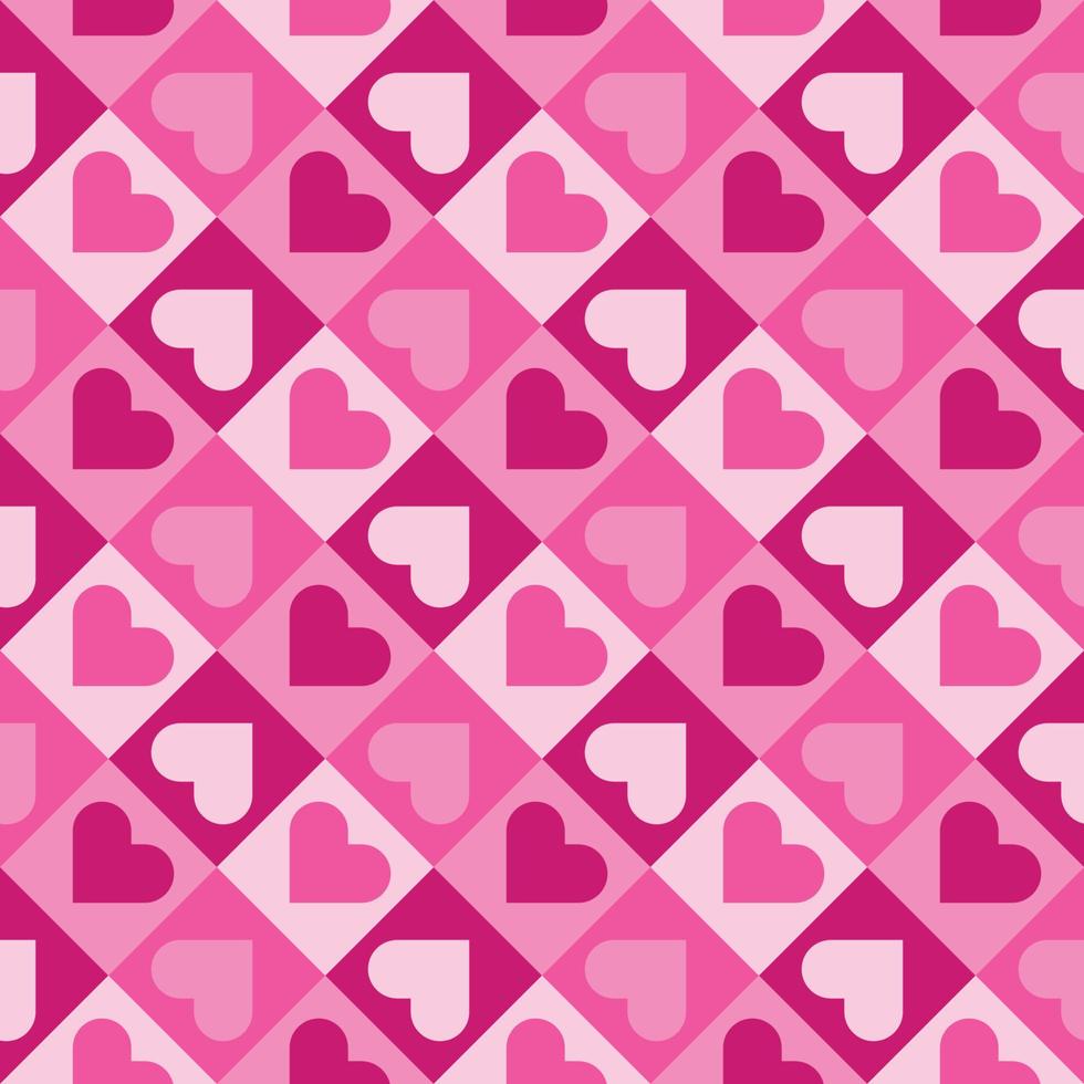 Heart shapes background. Heart Checkerboard Valentine Seamless Background vector